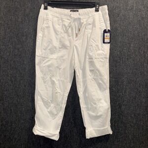 Nautica Jeans Women's Small Cotton Roll-Tab Relaxed Fit Straight Leg Cargo Pants